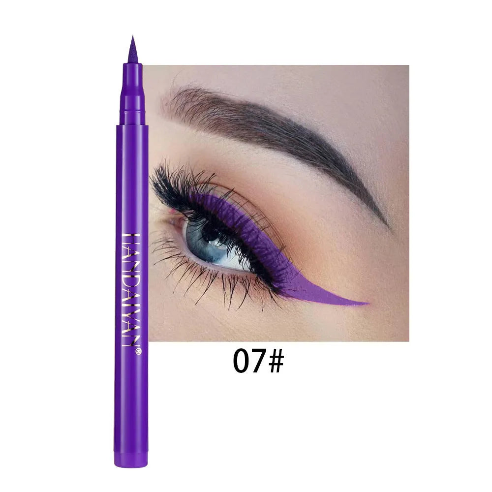 12-colour matte eyeliner set with waterproof long-lasting formula, each in 1x1x13.5cm cardboard packaging