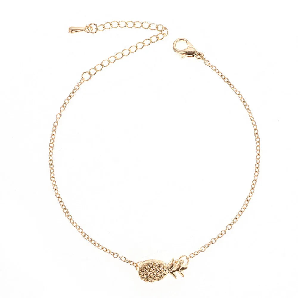Women's alloy pineapple bracelet in simple style, shown in B178 gold and silver colour options.