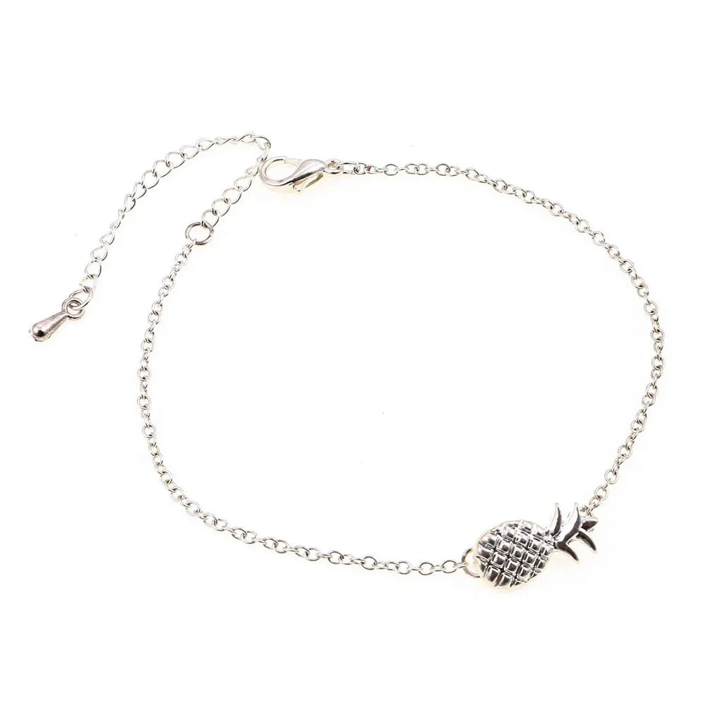 Women's alloy pineapple bracelet in simple style, shown in B178 gold and silver colour options.