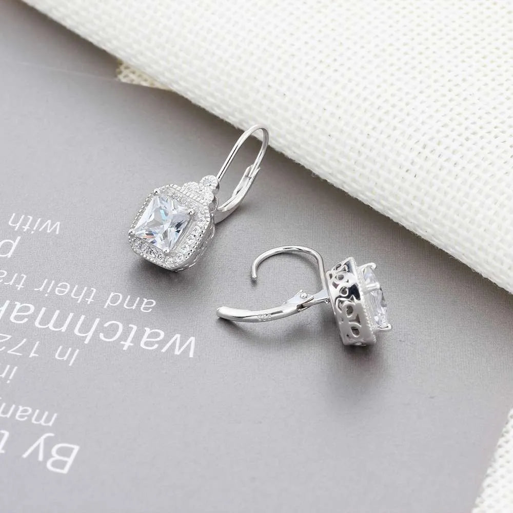 S925 sterling silver crown rhinestone earrings for women, European American style, EA102021