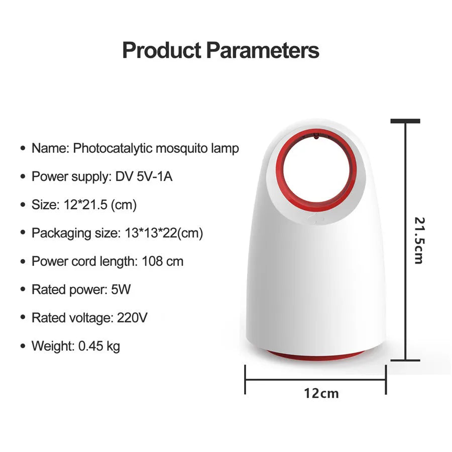 Black or white coloured silent electric mosquito killer with USB cable on a table.