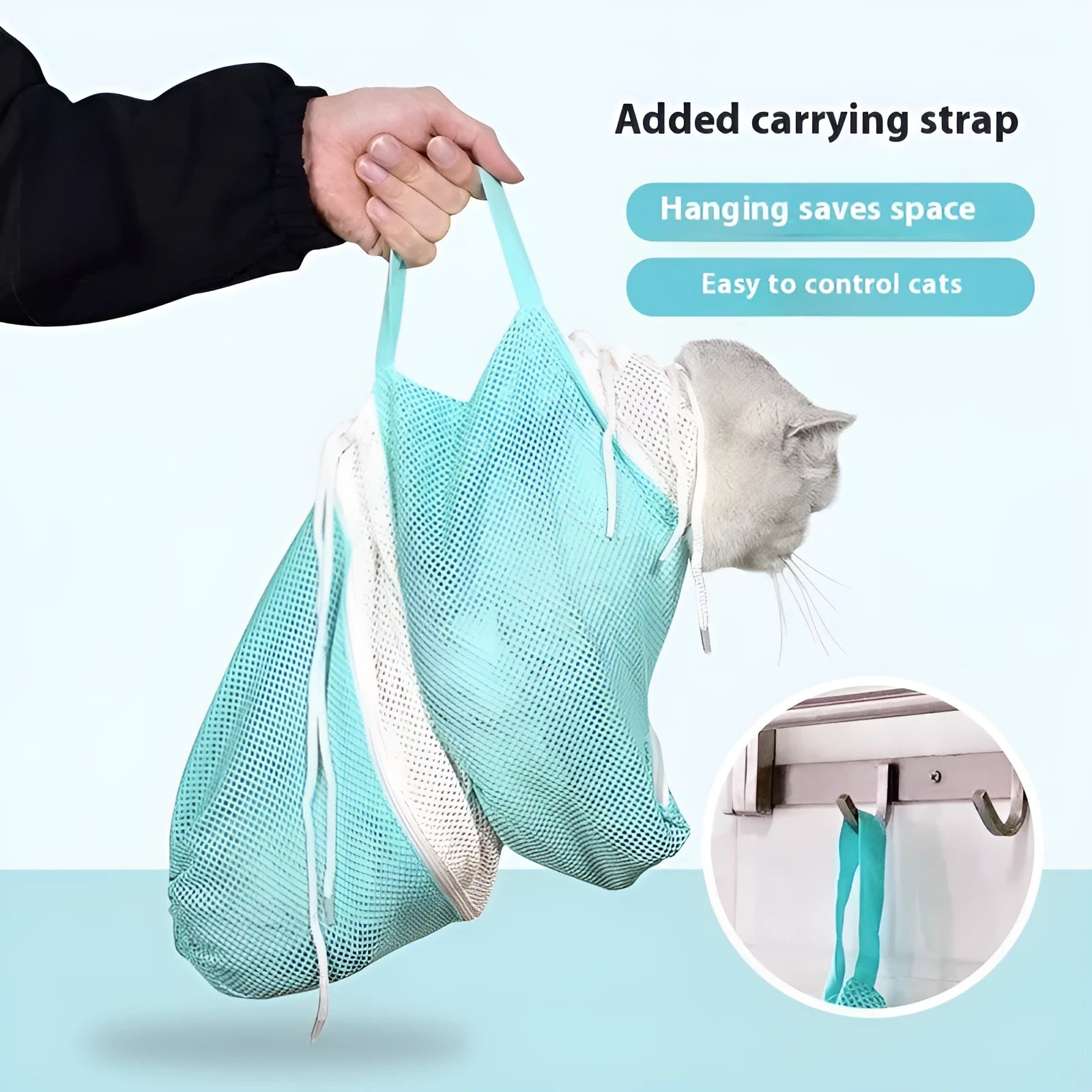 Upgraded five-generation cat grooming bag with detachable design and scratch-resistant thickened material