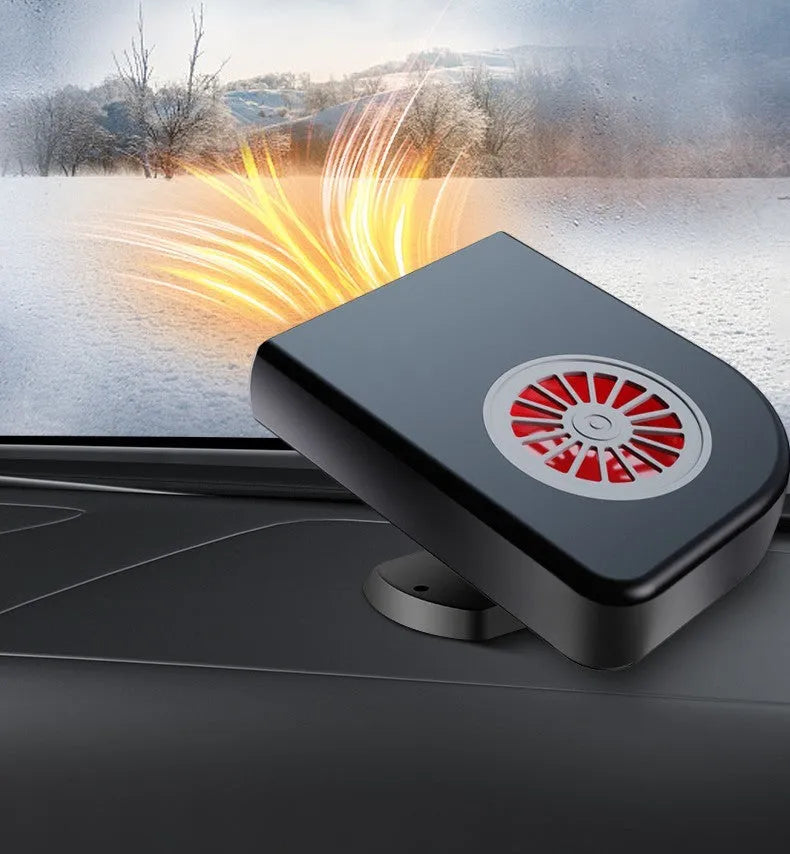 Black vehicle-mounted heater with adjustable vents for car defrosting and defogging