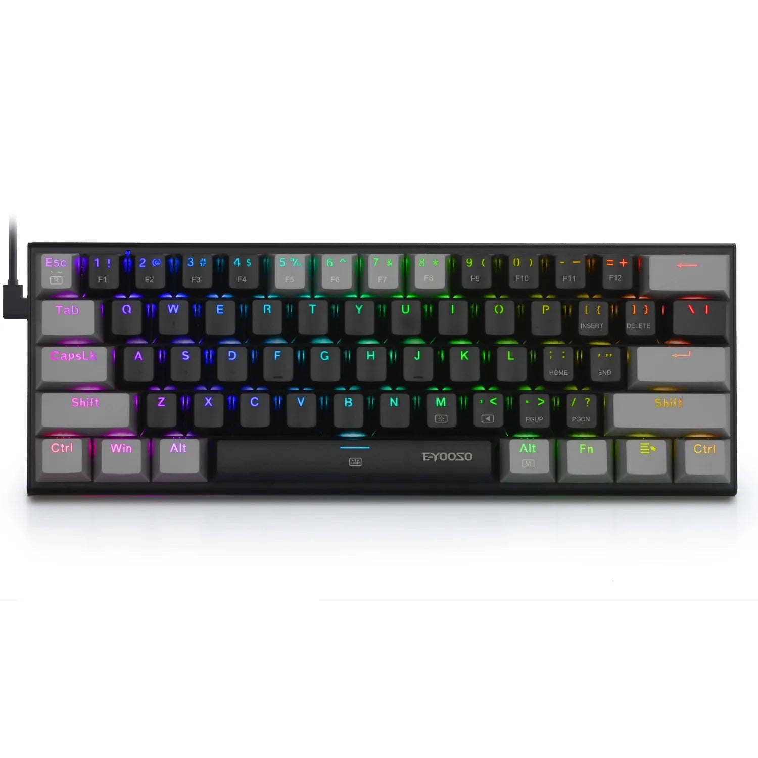 Z11 aluminium mechanical keyboard keycaps in two-colour design with RGB lighting