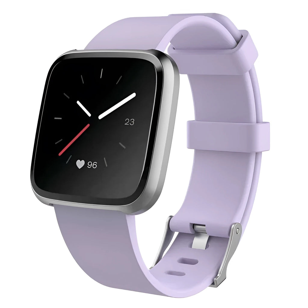 Fitbit Versa Lite replacement watch strap in multiple colours showing large and small size options.
