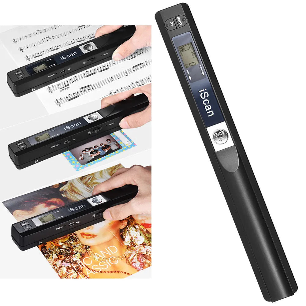 Handheld barcode scanner in choice of colours for shop stock control.
