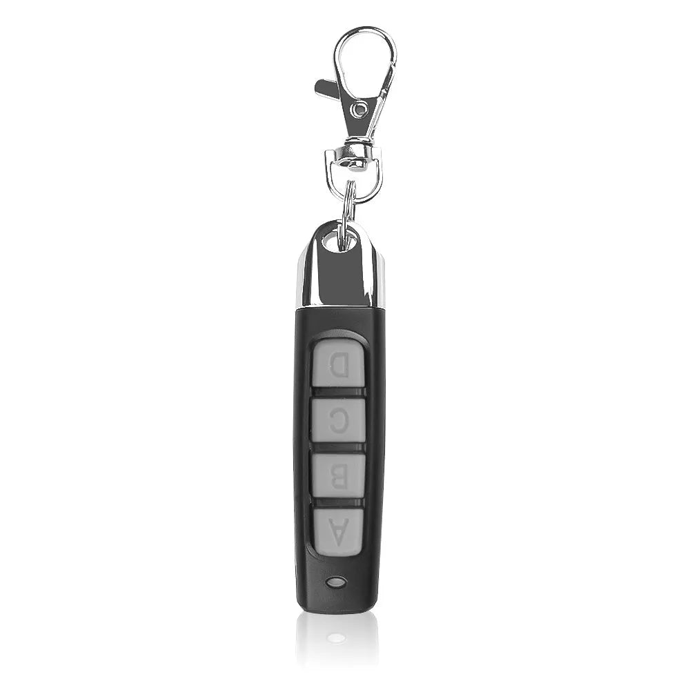433MHz rolling door remote control measuring 6.7cm with 50-100 metre range in black, blue, grey or red