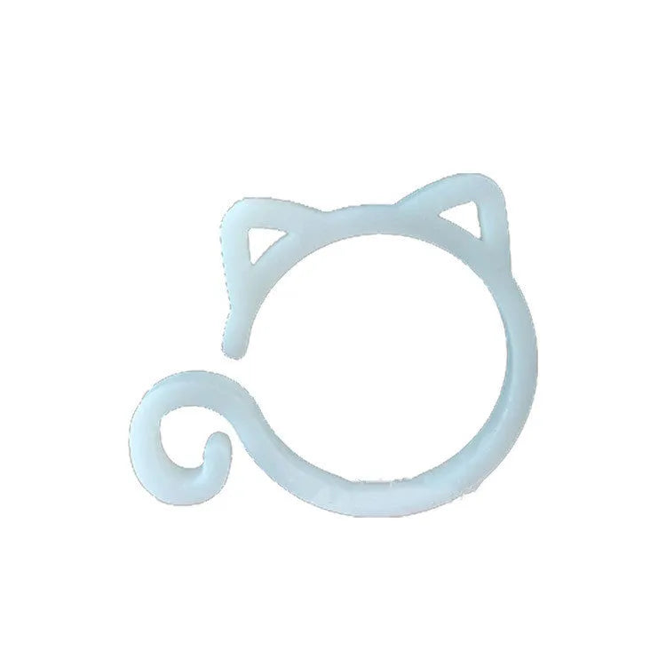 Cat-shaped plastic gardening clip in four colours for plant support