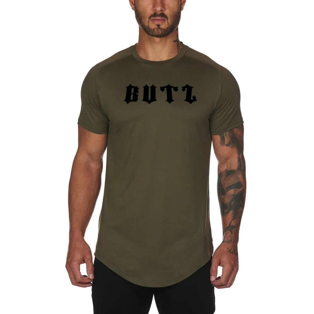 Custom mens fitness sports shirt in cotton spandex blend fabric available in multiple colours