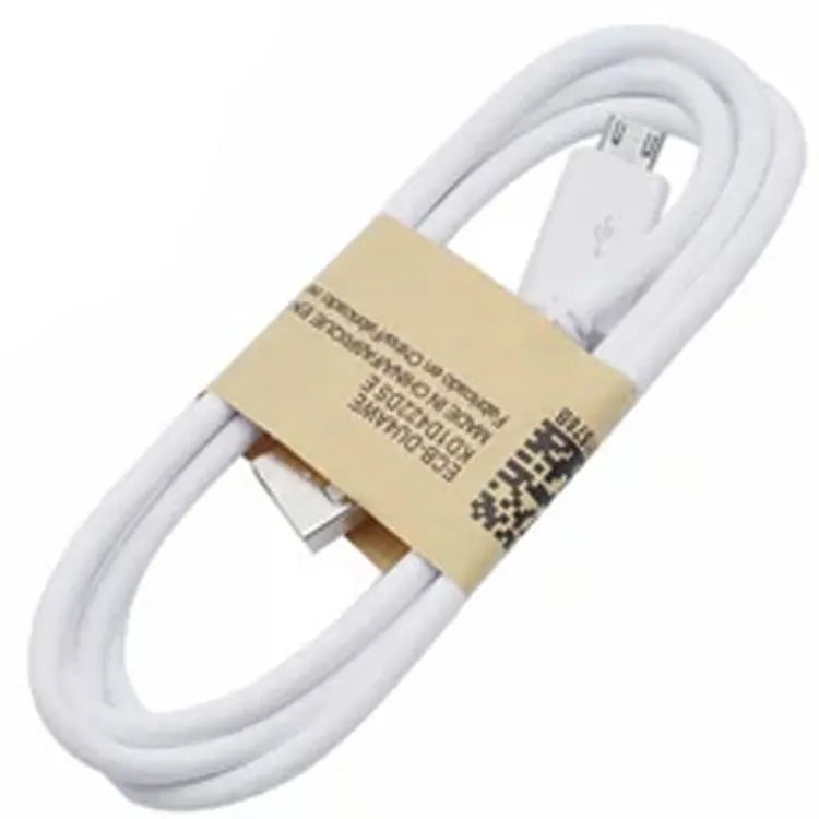 Black and white Android Micro USB data cable for phone and tablet charging and data transfer