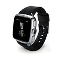 Black and white Z01 smart watch showing its 1.54-inch touchscreen and wrist strap.