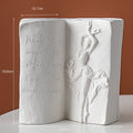 Ceramic book stand in modern simplicity style with glazed surface, design options include lover, dancer, beauty and beast, brush face