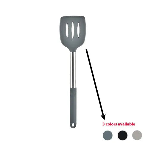 12 piece silicone kitchenware set with rotating storage bucket including spatula, ladle, spoon and cooking utensils