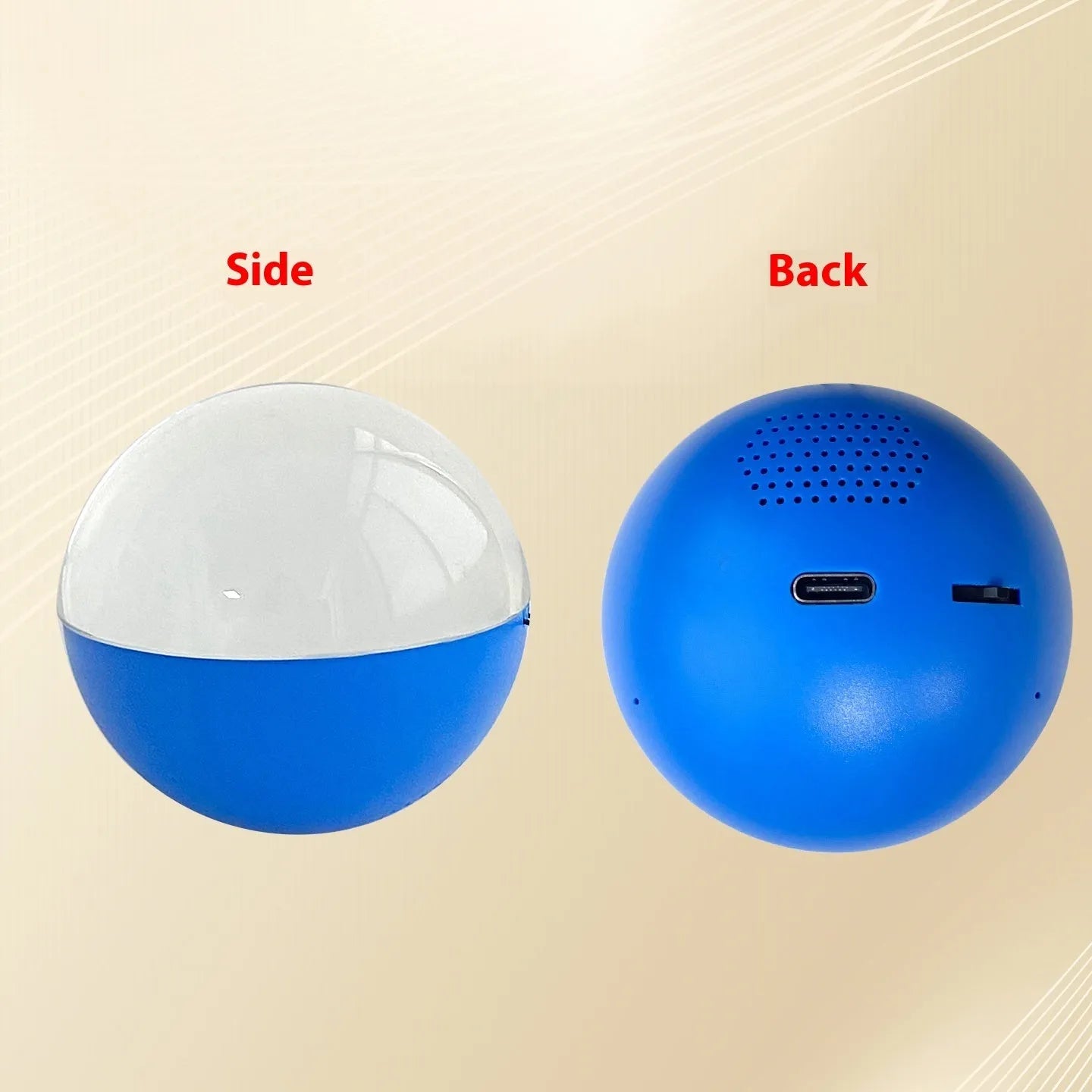 Compact electronic ball video player with round screen and wheel control in multiple colour options