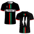 Black and white 3D printed football t-shirt with stereographic pattern, half sleeves, and regular fit