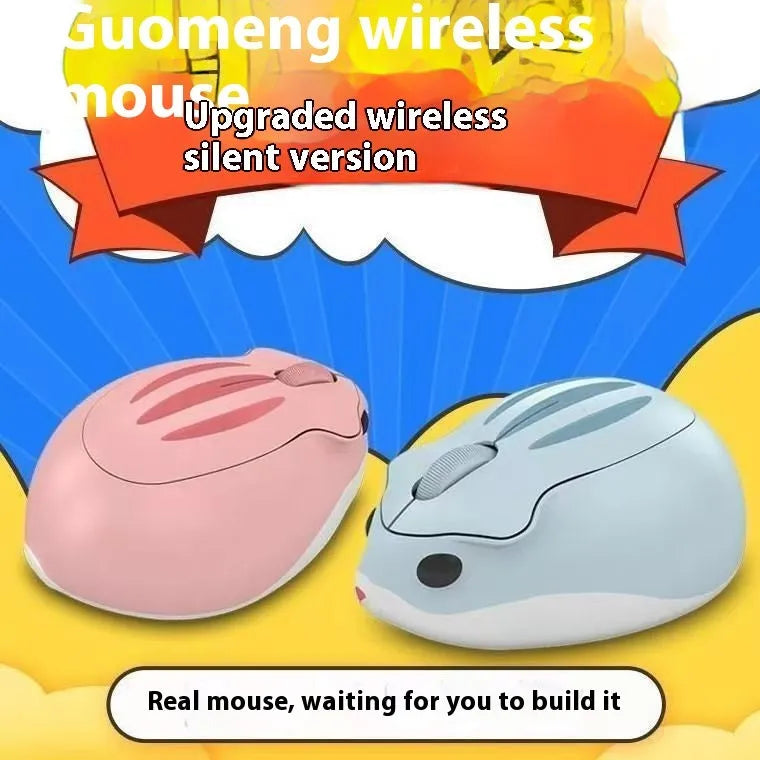 Hamster Wireless Universal Mute Mouse in gray colour showing compact design and Bluetooth connectivity