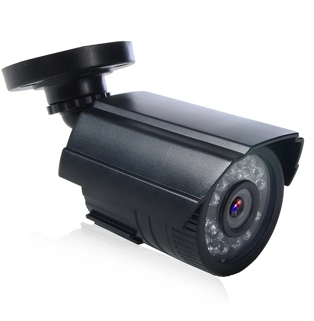 Black AHD HD waterproof outdoor security camera with infrared night vision LEDs