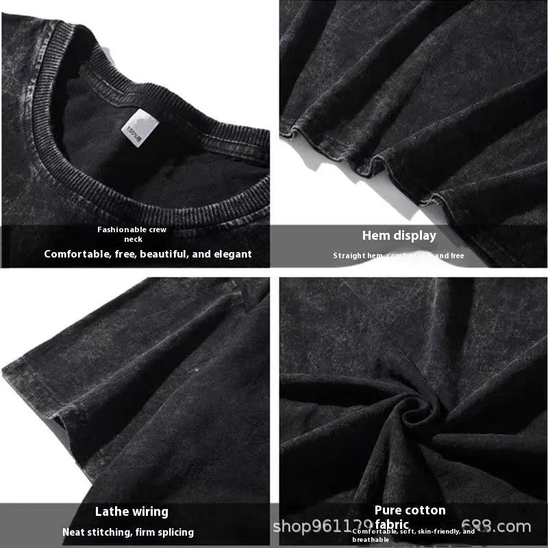 Men's short sleeve t-shirt with character pattern in pure cotton, loose fit pullover style