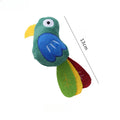 Plush cat toy shaped like a cow, a parrot, or a crocodile with catnip for bite-resistant interactive play.