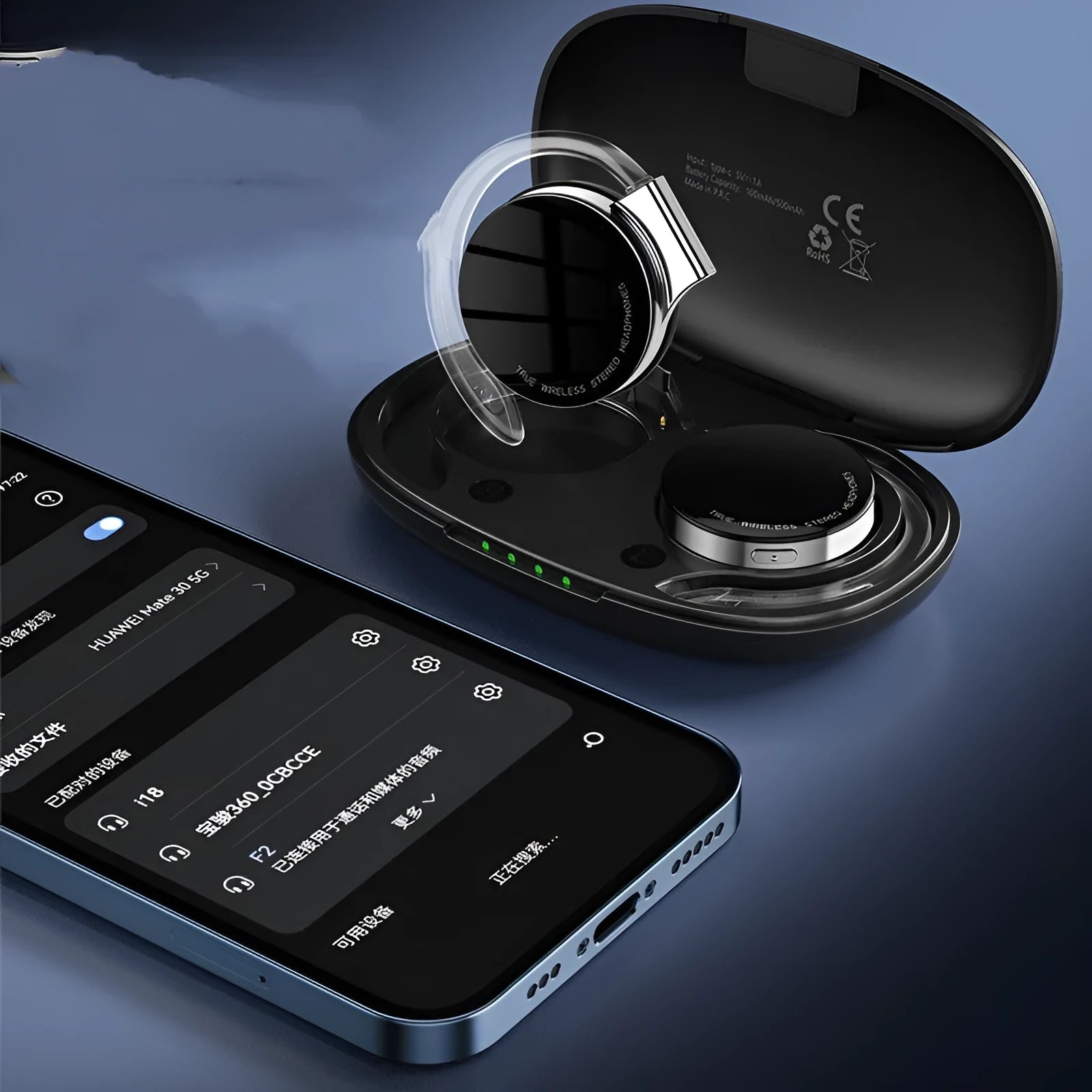 Black and white wireless Bluetooth sports earphones with in-ear design.