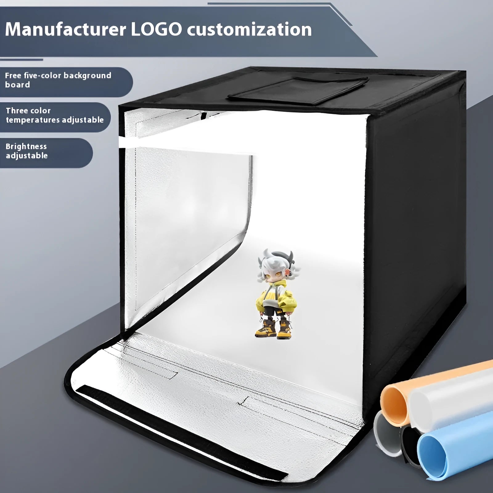 50cm studio light box with metal frame and USB LED lighting for product photography