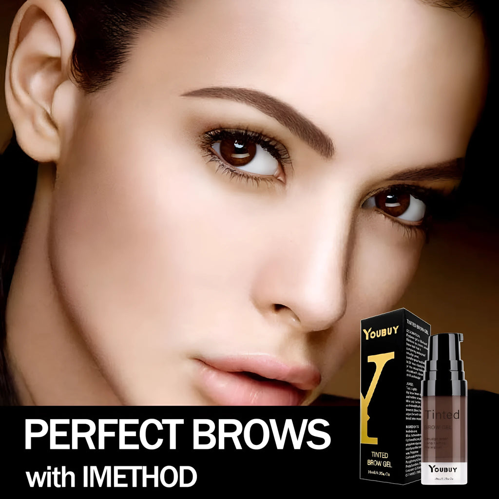 Waterproof quick-drying eyebrow cream in brown and black shades with dark grey and golden yellow options