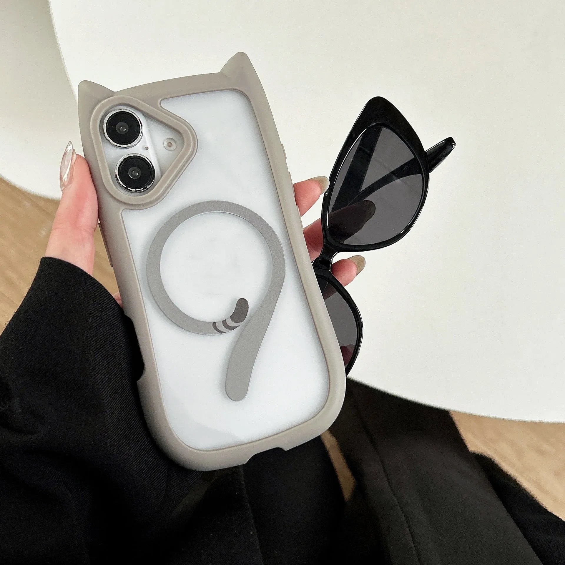 Acrylic TPU transparent phone case for iPhone 17 with magnetic suction in multiple colour options