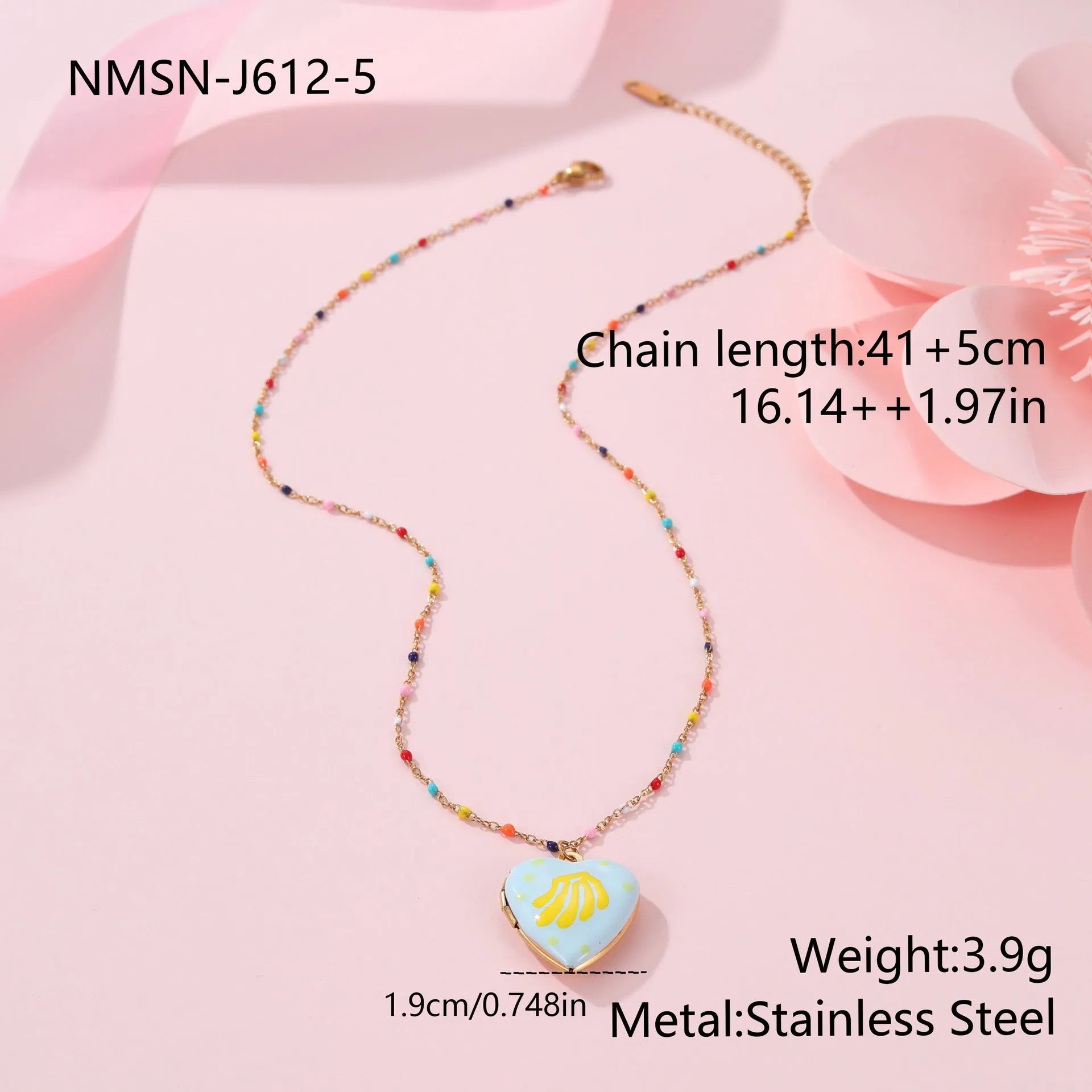 Gold-plated stainless steel necklace with fruit-shaped pendant on adjustable chain