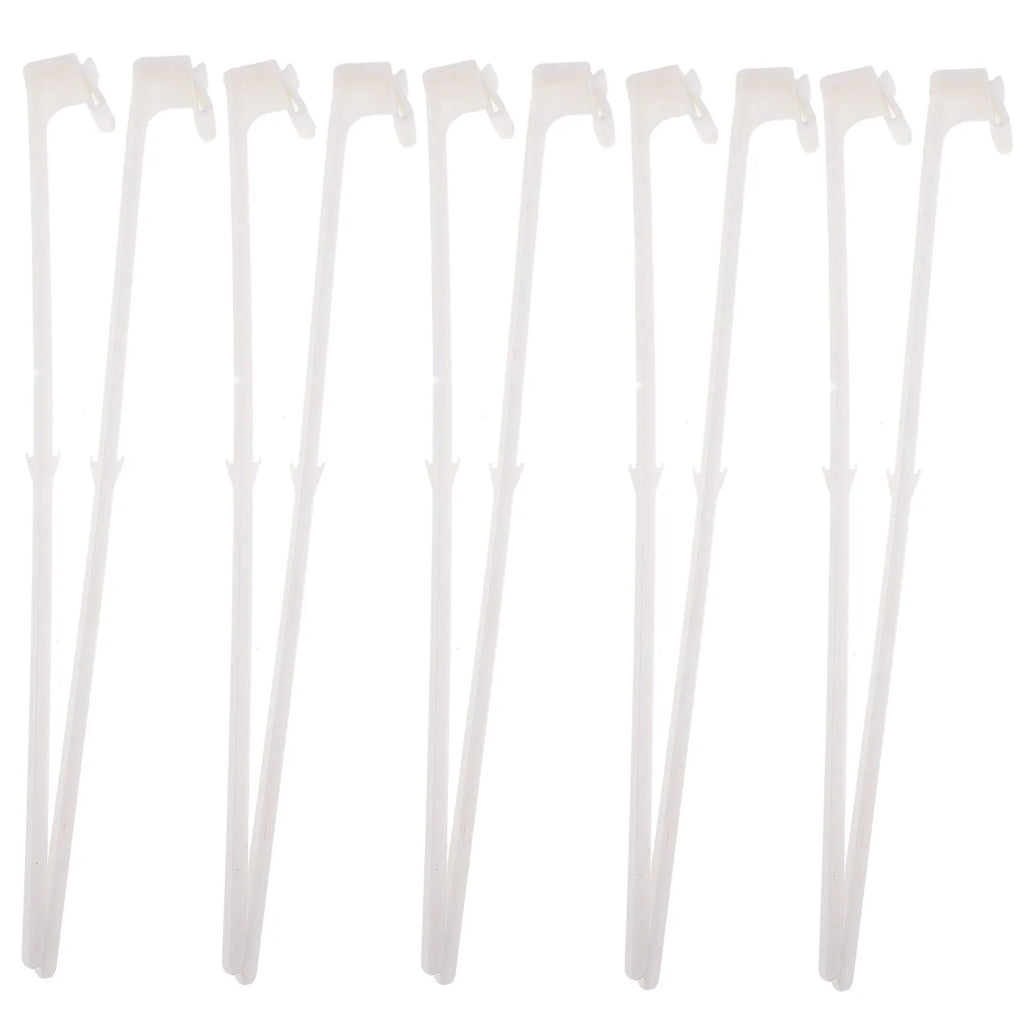 Ten white PP plastic car window flag holder brackets for vehicle mounting