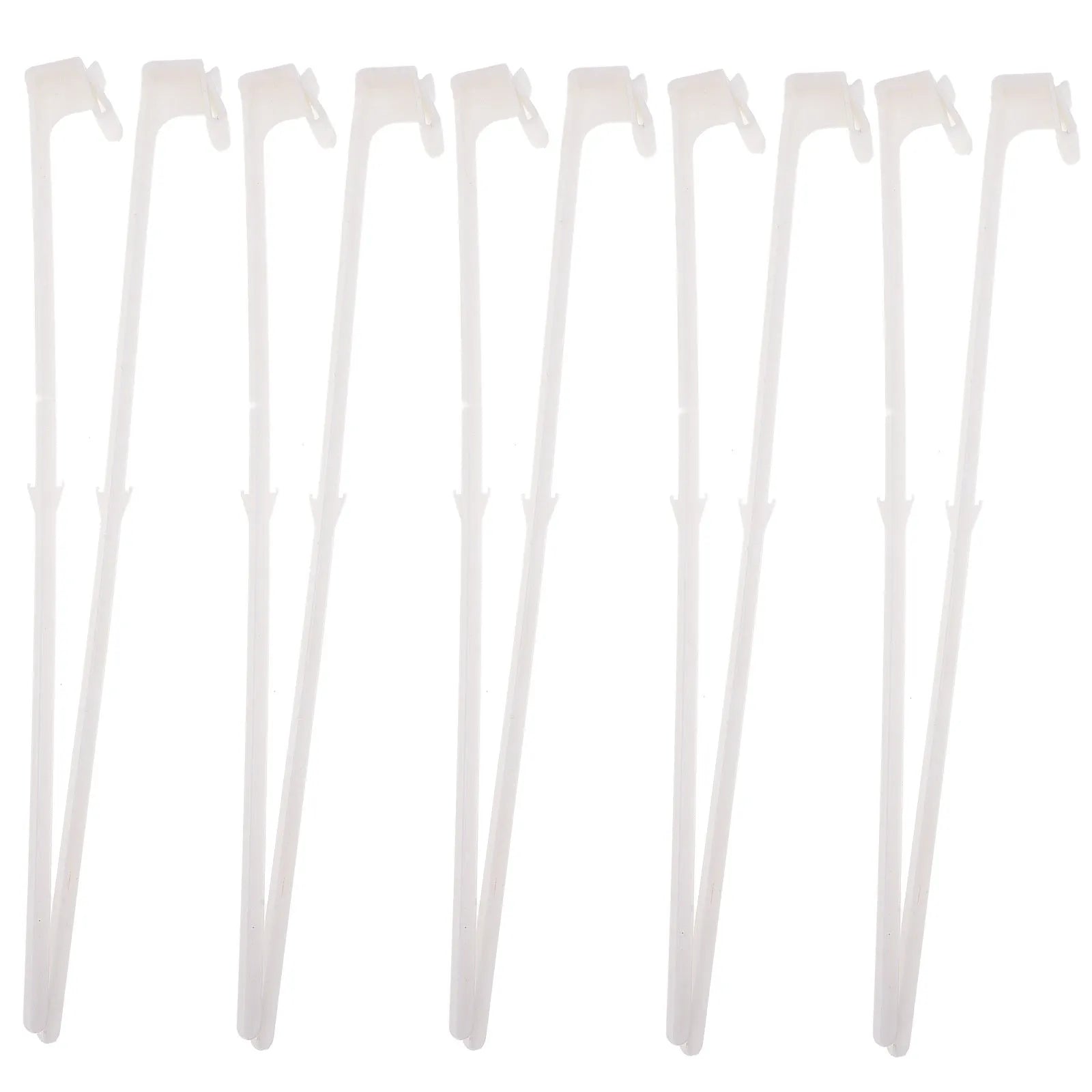 Ten white PP plastic car window flag holder brackets for vehicle mounting