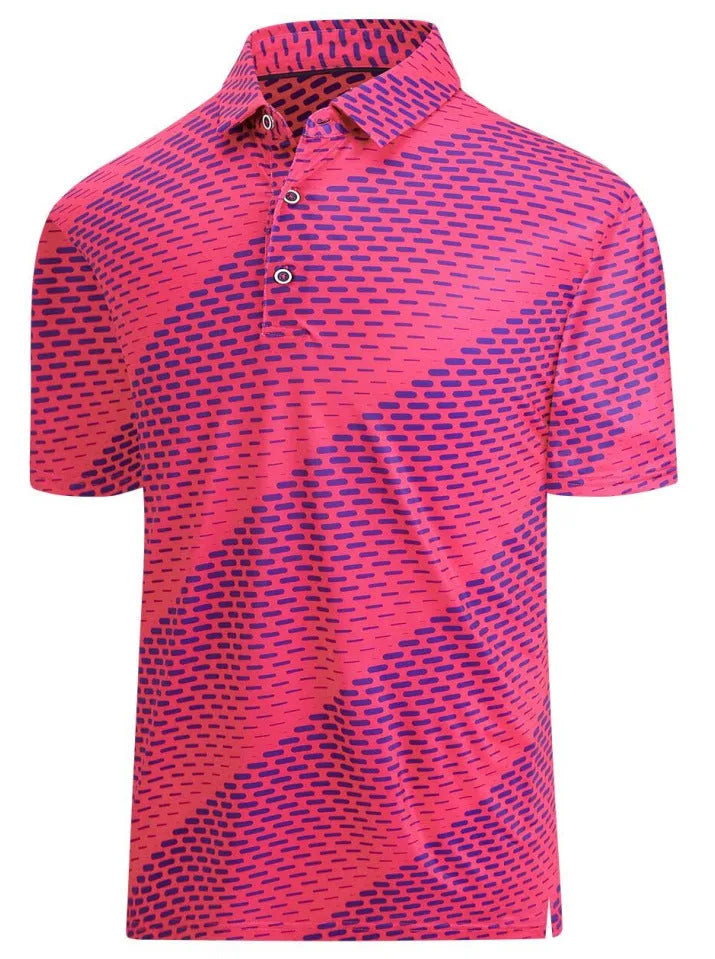 Men's 3D printed retro mesh top with zipper decorations in Japanese style