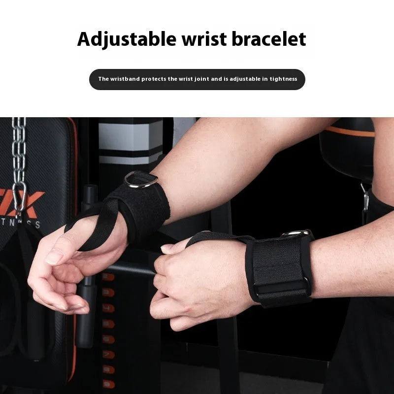 Fitness Bounce chest expander elastic belt with red, blue, black, and green resistance sleeves