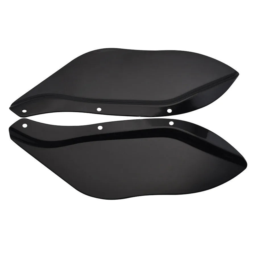 Harley Glide motorcycle side windshield wing head covers in ABS plastic
