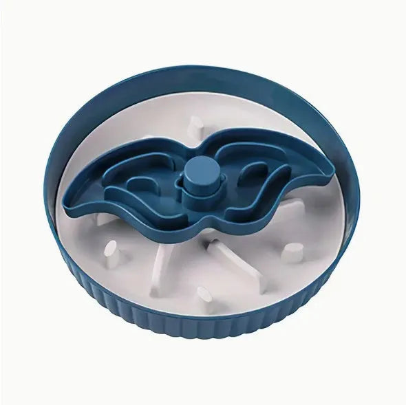 Pet feeding bowl with rotating slow food mat and anti-choke silicone pad in multiple colour options