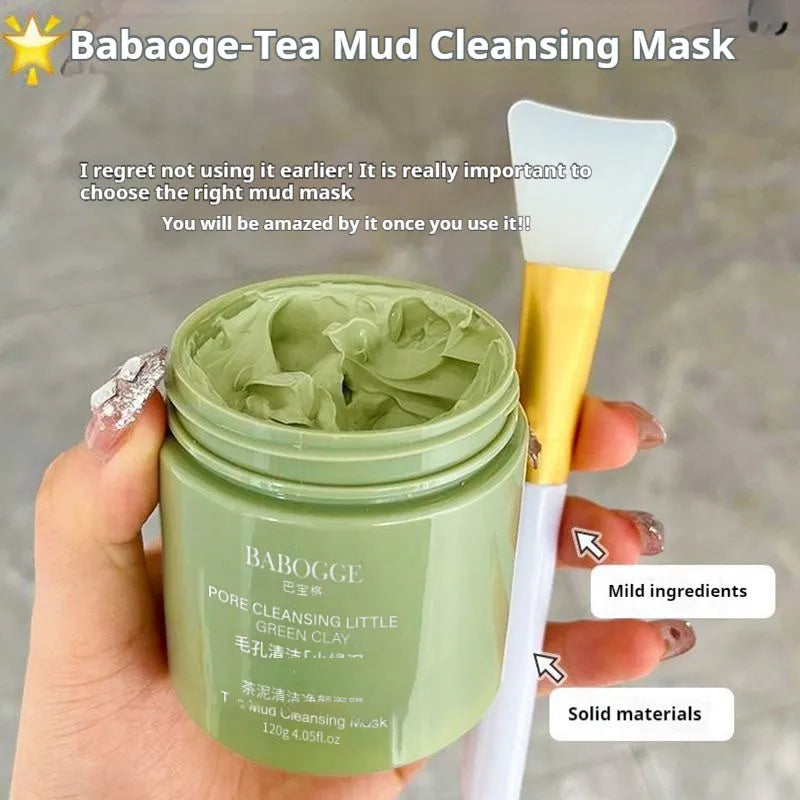 120g tube of tea mud clay facial mask for deep cleansing.