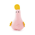 Duck plush pet toy with catnip filling in blue, pink, yellow, or black colour options