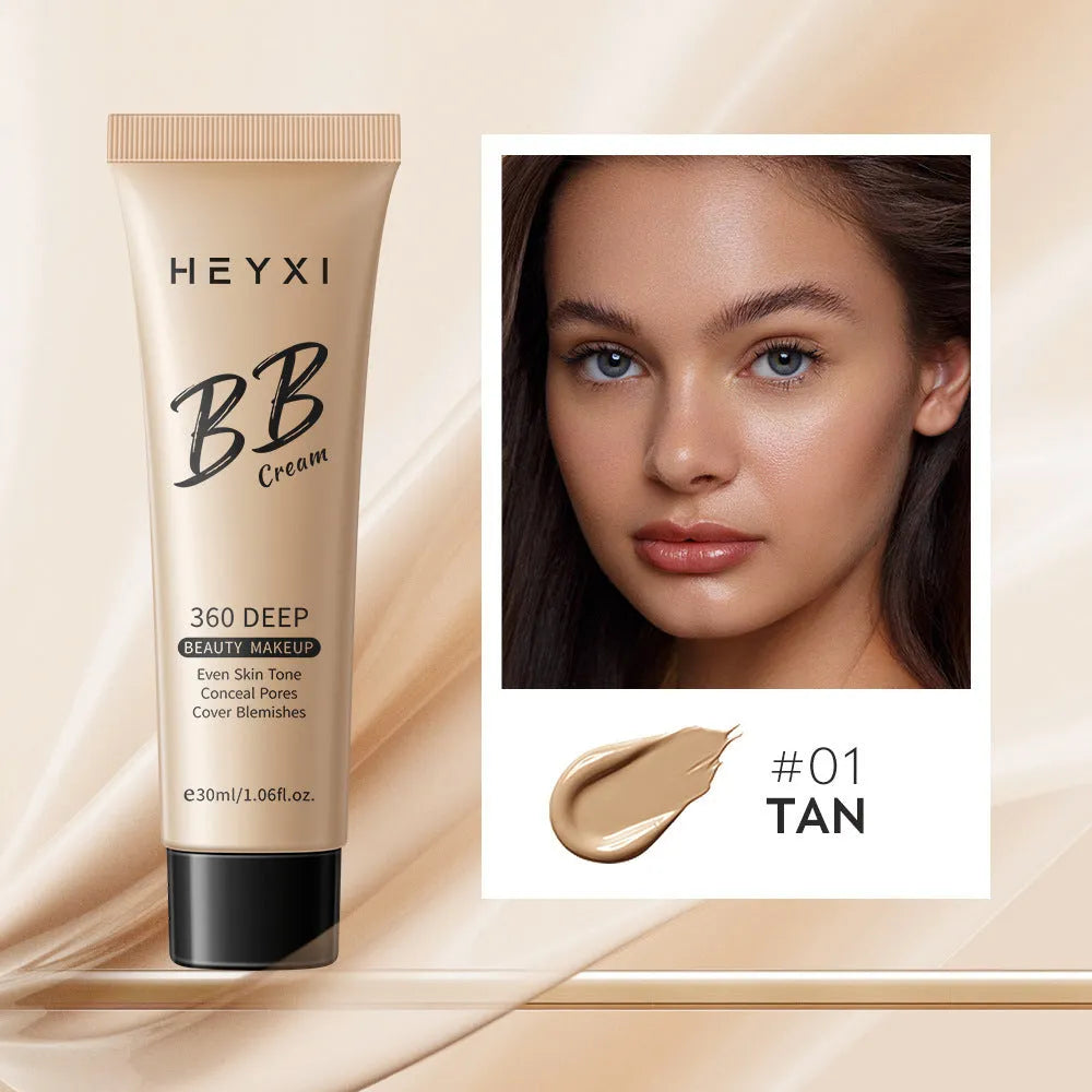Waterproof sweat-proof BB cream foundation in four shade options 01 02 03 04