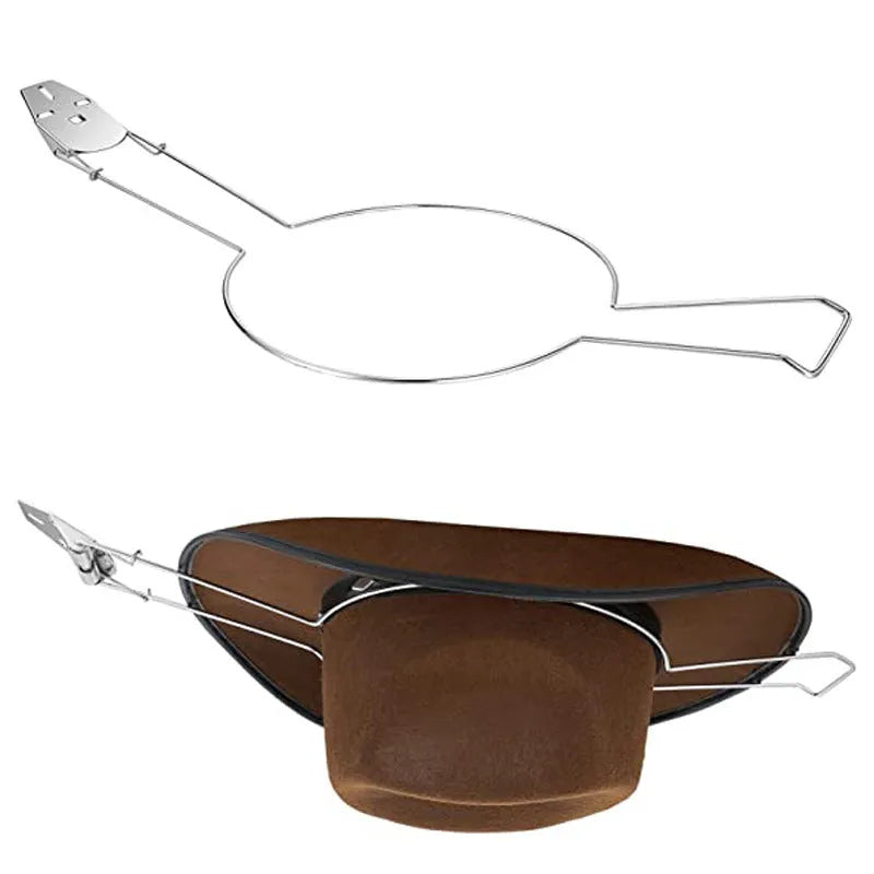 Brown car-shaped freestanding hat and coat stand with chrome-plated metal details