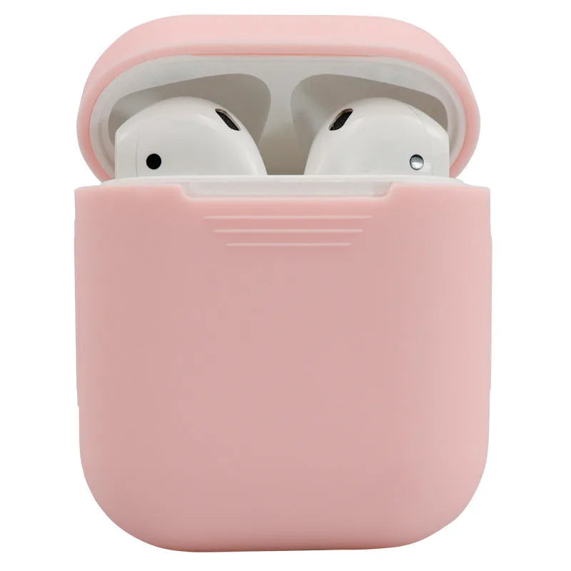Silicone protective case for compatible Apple AirPods 2 wireless headphones in multiple colour options