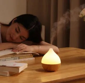 Asakusa wood grain finish 100ml ultrasonic essential oil diffuser with USB cable.