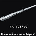 Set of four silvery ABS plastic rear window wiper cover trims for a 2010 Hyundai
