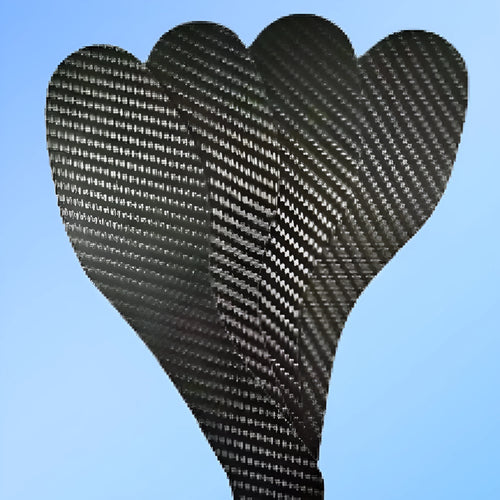 Black 3K carbon fibre running insoles for shock absorption showing full palm coverage design