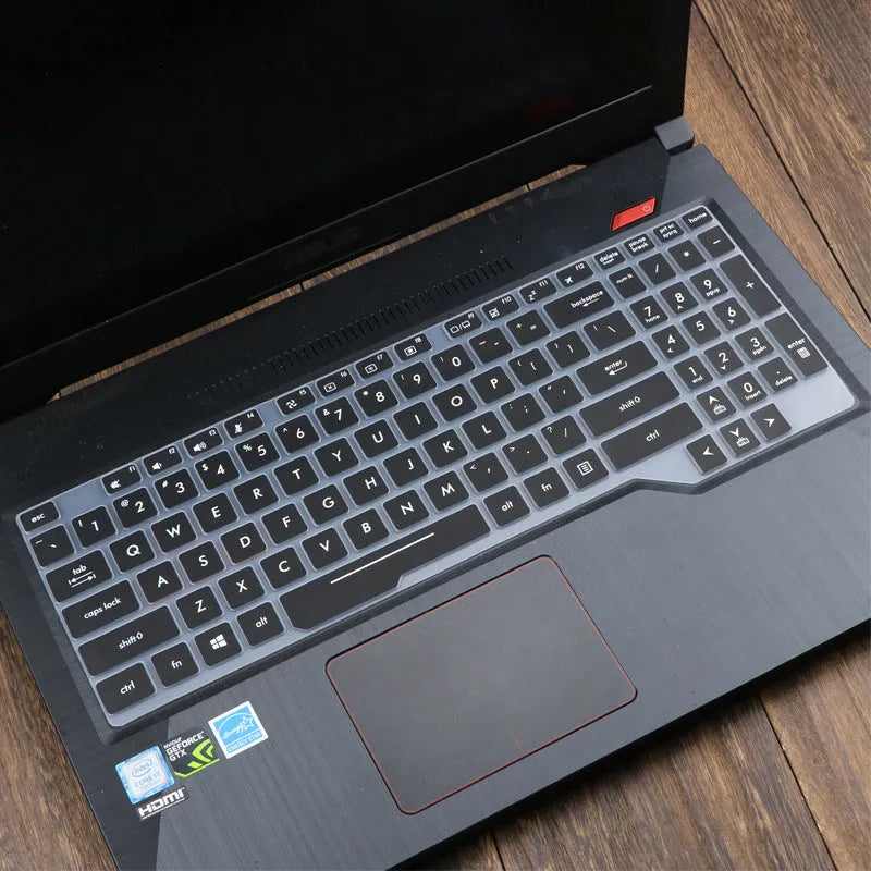 ASUS Flight laptop keyboard protective silicone cover in translucent mint colour showing anti-glare matte finish
