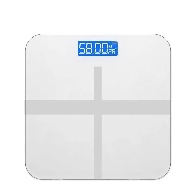 Household human body weighing scale in cross piano black finish with 26x26 cm platform