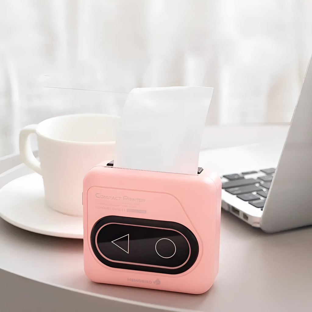 Pocket-sized Bluetooth thermal mini printer in avocado green for mobile phone photo and text printing
