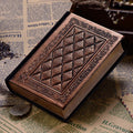 Embossed faux leather notepad with three-dimensional super thick cover in bronze or black gold colour