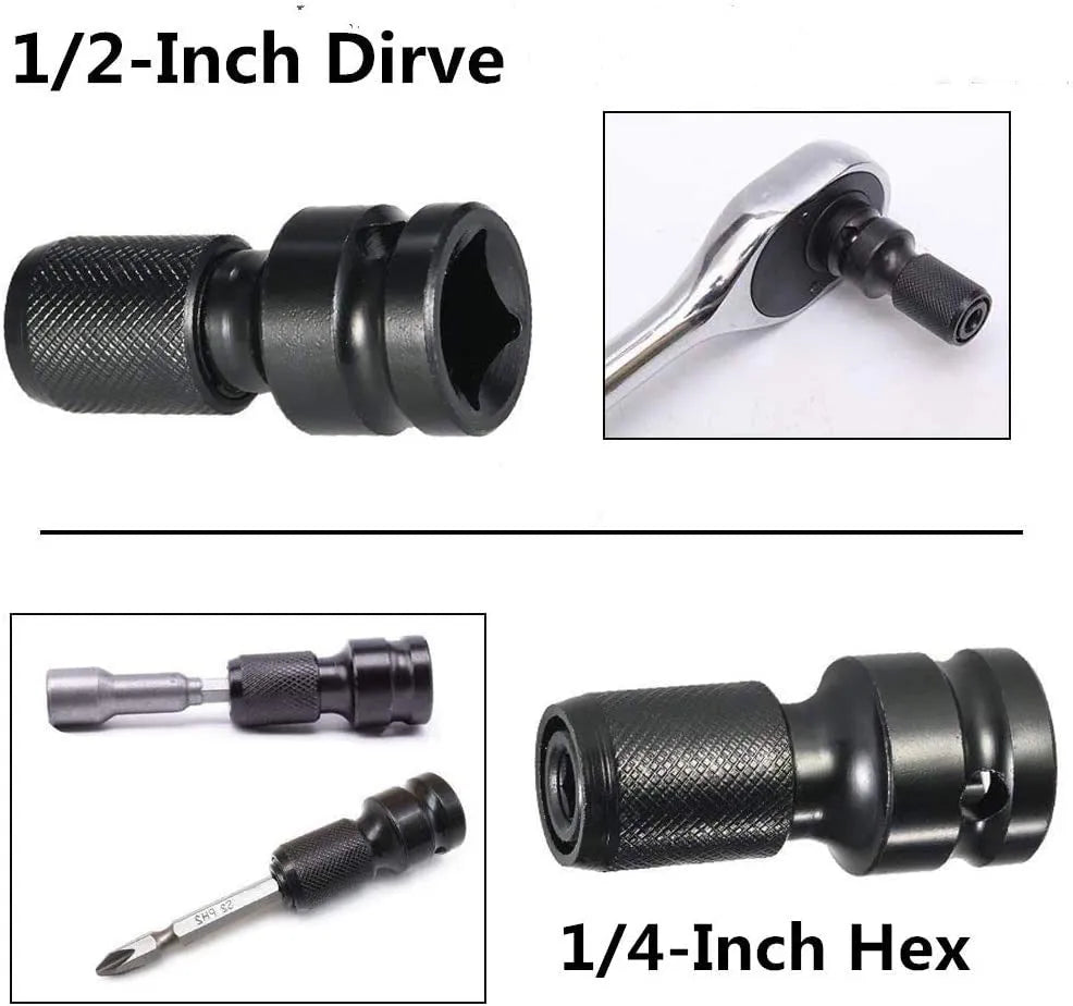 No. 45 steel scaling bit holder with telescopic sleeve and hexagonal handle for electric wrenches