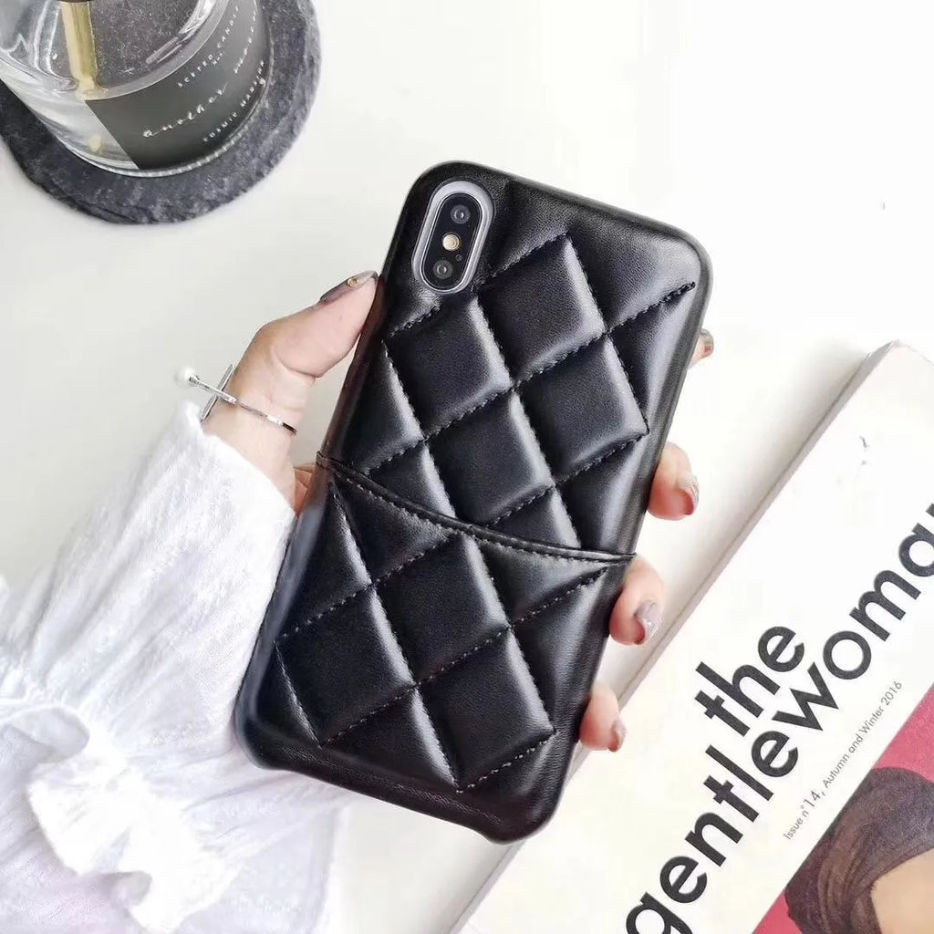 Leather mobile phone case for iPhone XS Max in black, pink and red colours