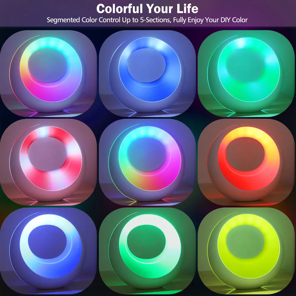 Creative Touch small RGB colour changing night lamp with remote control on a desk