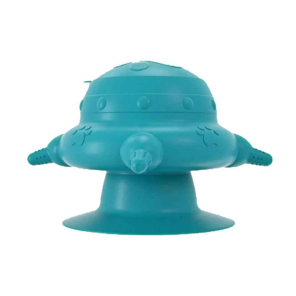 Pink silicone pet milk feeder with bionic breast design and four nursing pacifiers